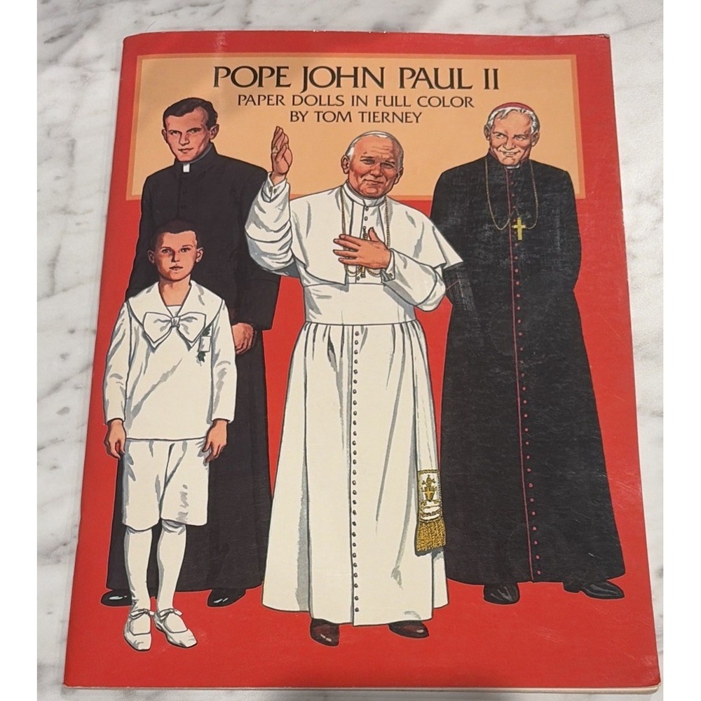 Vintage 80s The Pope John Paul II Paper Dolls Uncut Book Catholic Church Heaven